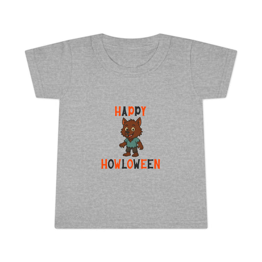 Toddler Halloween T-Shirt, Happy Howloween Kids Tee, Cute Halloween Shirt, Baby Wolf Costume Tee, Toddler Spooky Attire