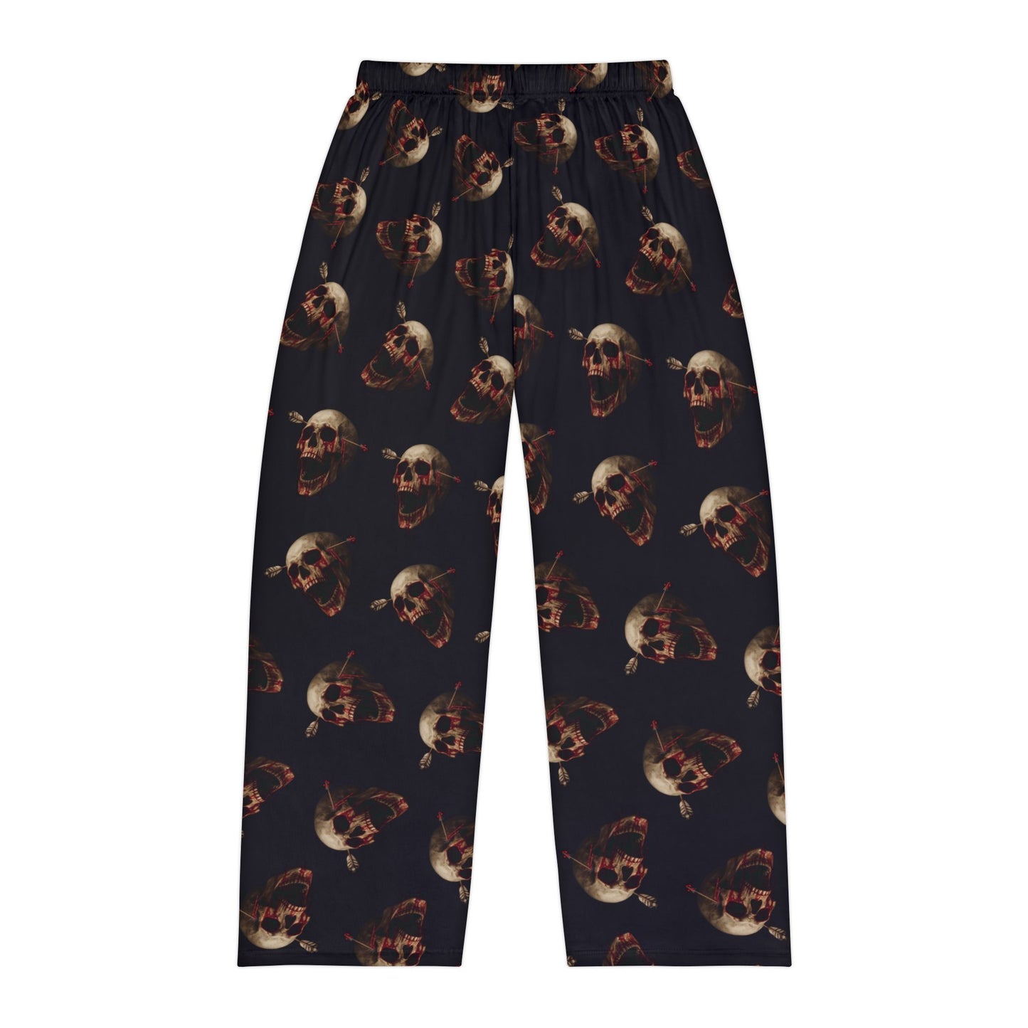 Skull Print Men's Pajama Pants, Cozy Sleepwear for Halloween, Gothic Lounge Wear, Gift for Him, Comfy Fashion Pants