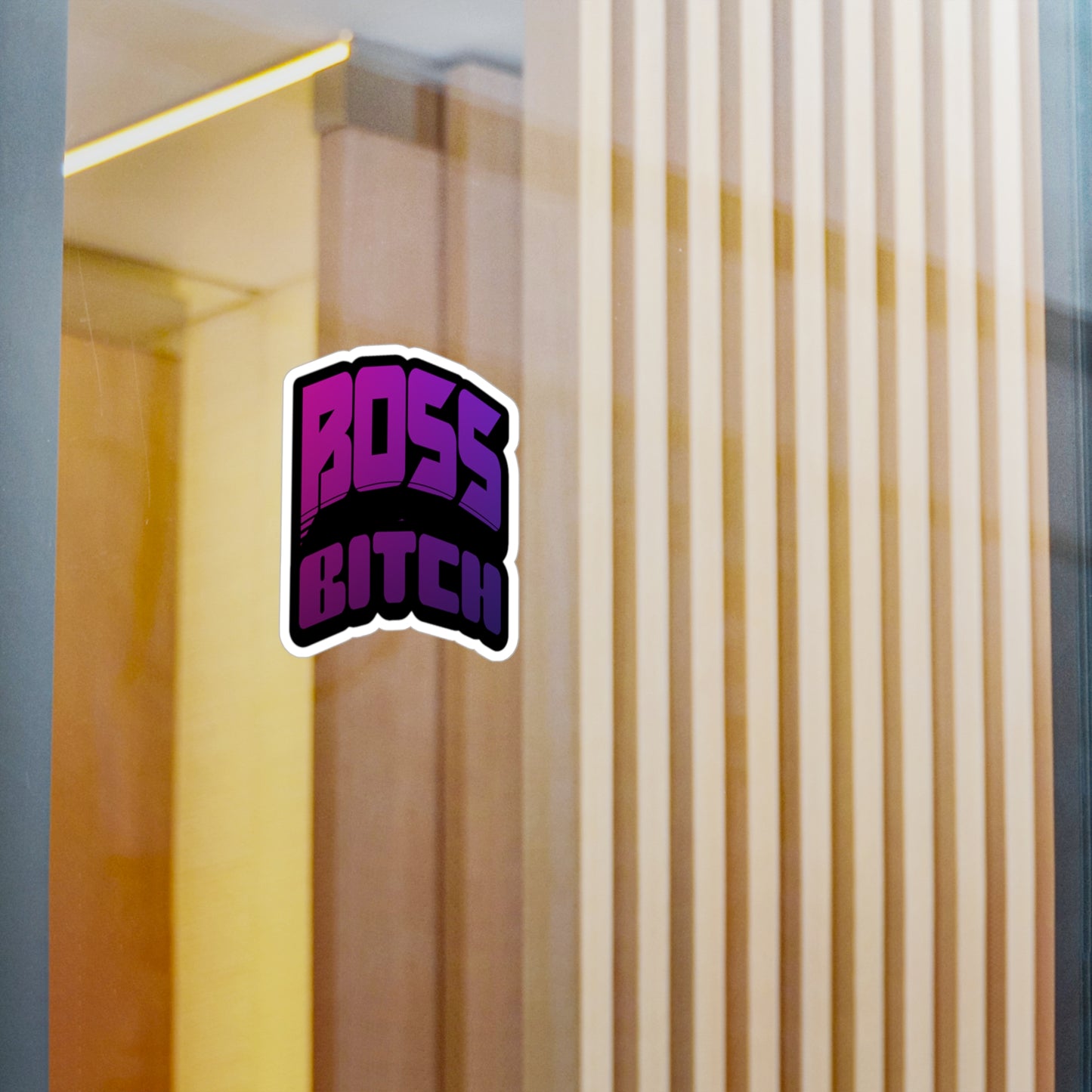 Bold Boss Bitch Kiss-Cut Vinyl Decal, Empowering Sticker for Laptops, Mugs, Notebooks, Car Decoration, Gift for Strong Women