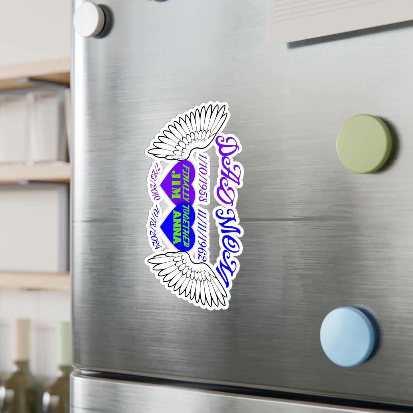 Memorial Family Decals for Window or Wall | Remembrance Stickers with Angel Wings | Personalized Tribute Decor | Custom Vinyl Decal