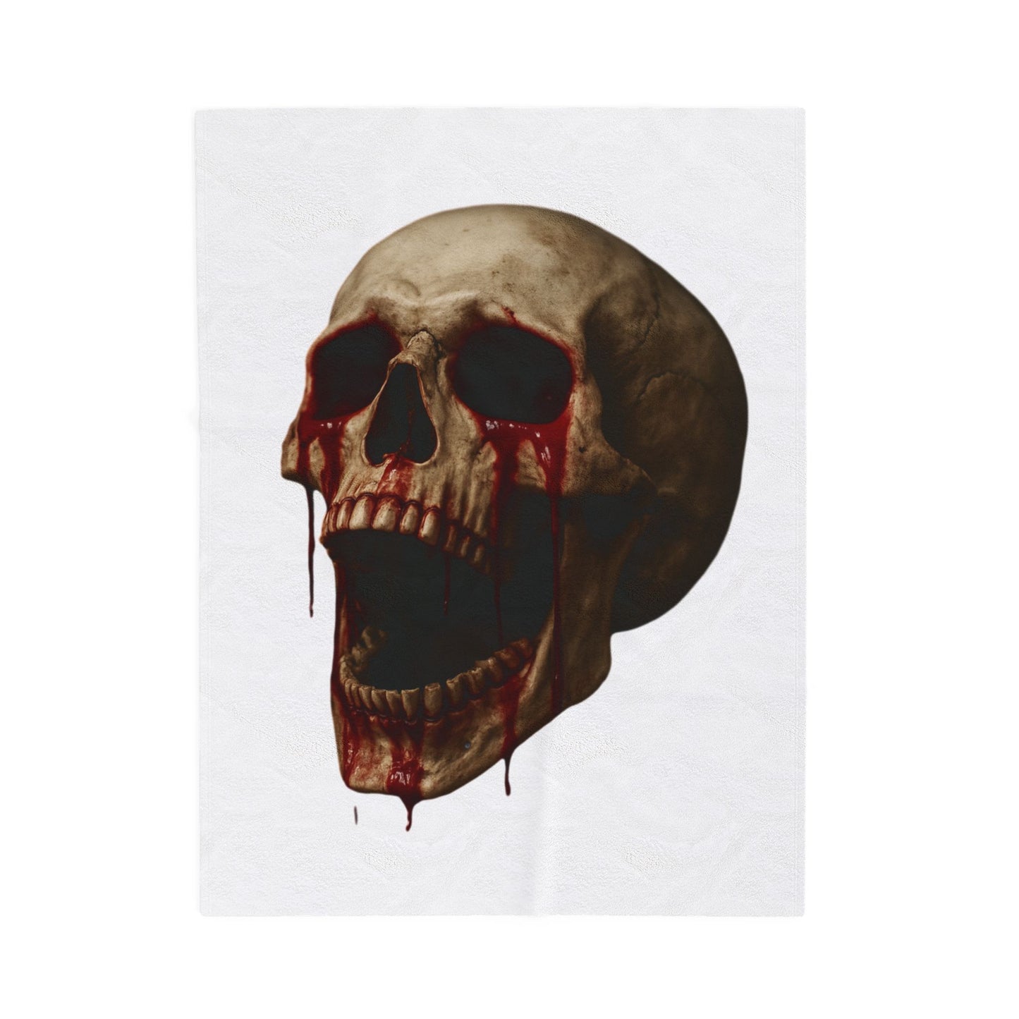 Skull Design Velveteen Plush Blanket, Cozy Throw for Horror Fans, Unique Gift for Halloween, Home Decor, Soft Blanket for Couch