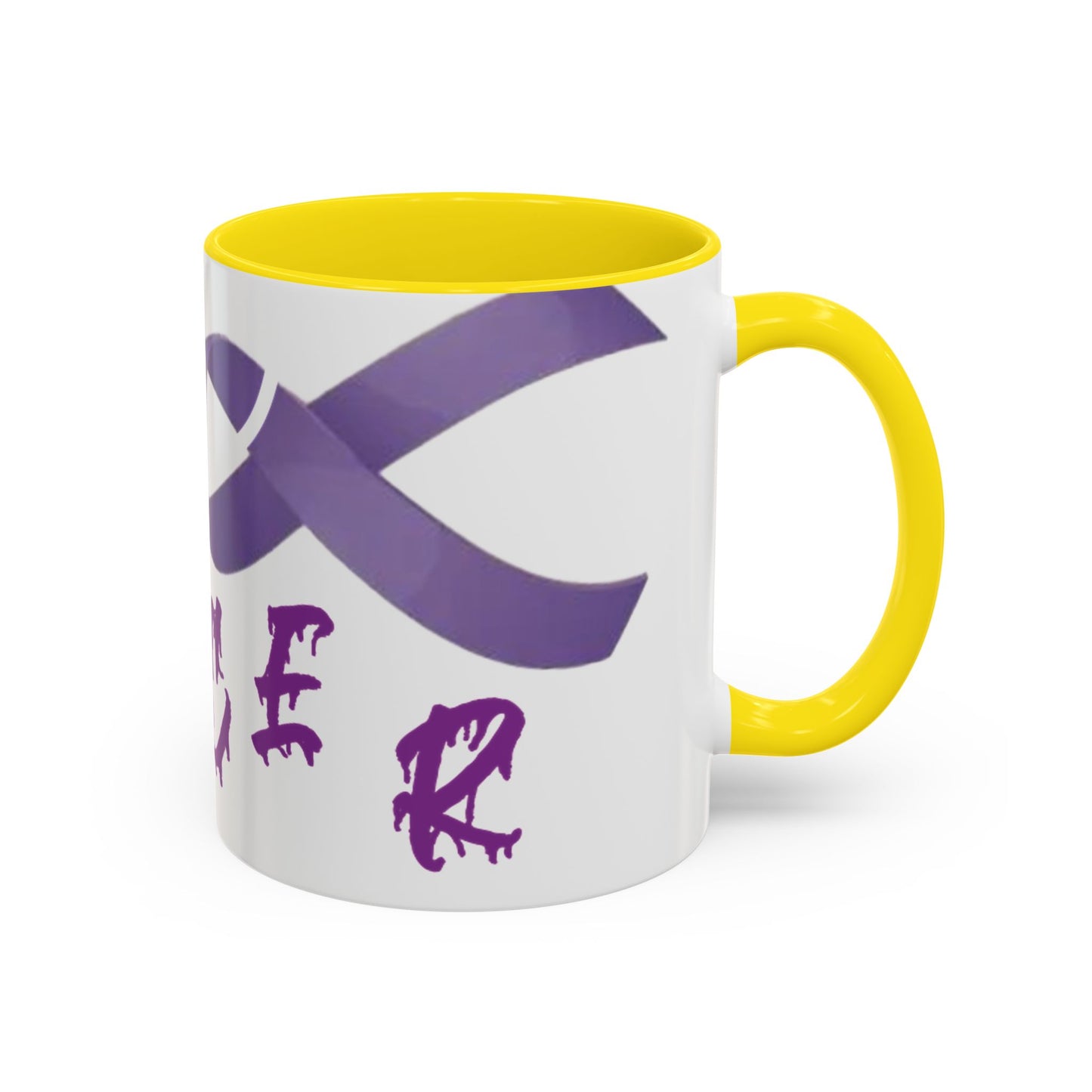 Purple Ribbon Coffee Mug - Cancer Awareness, Inspirational Gift, Sip & Support, Encouragement, Fight Back Tea Cup
