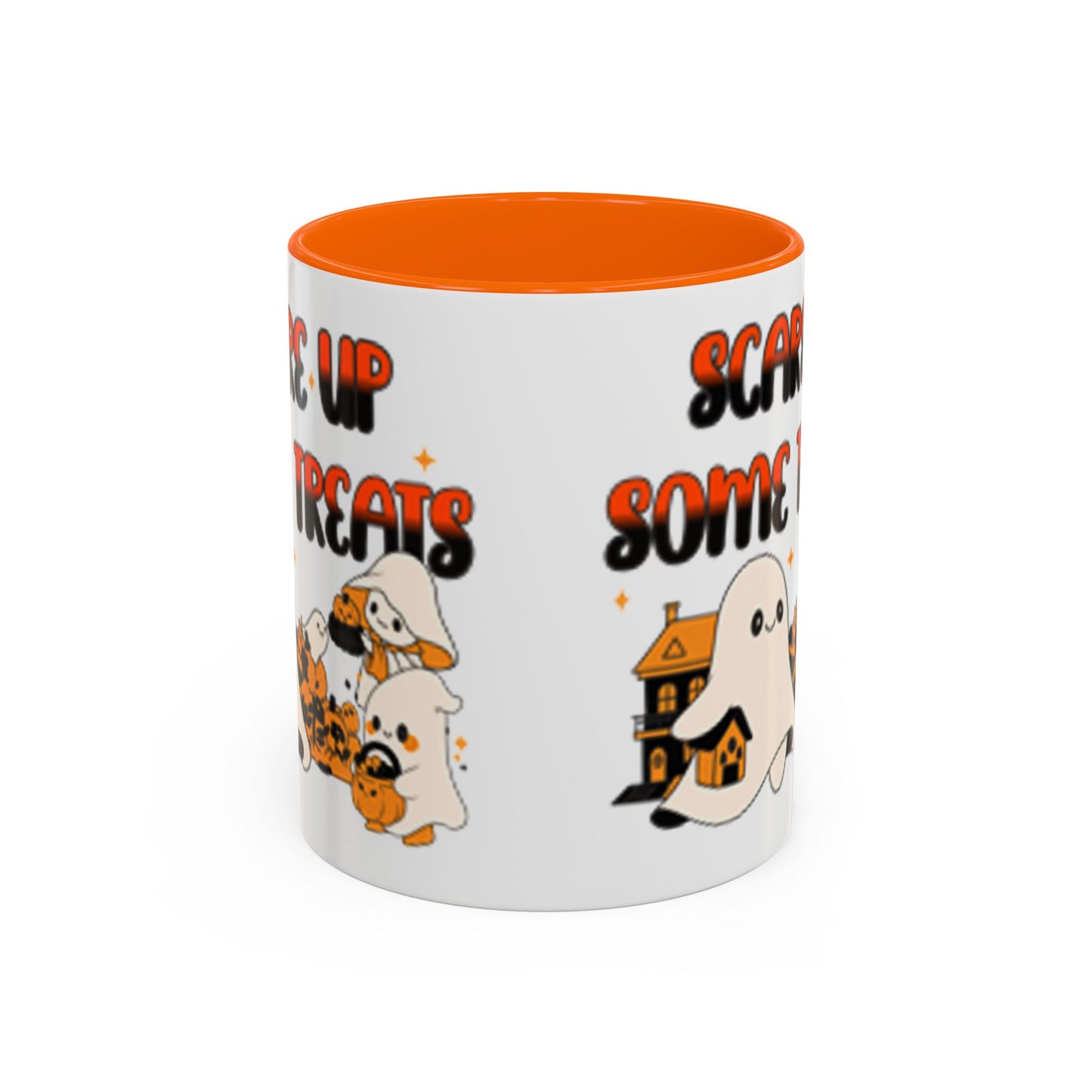 Halloween Ghost Treats Mug, Scare Up Some Treats Coffee Cup, Spooky Gift for Haunted House Lovers, Fall Decor, Fun Halloween Kitchenware