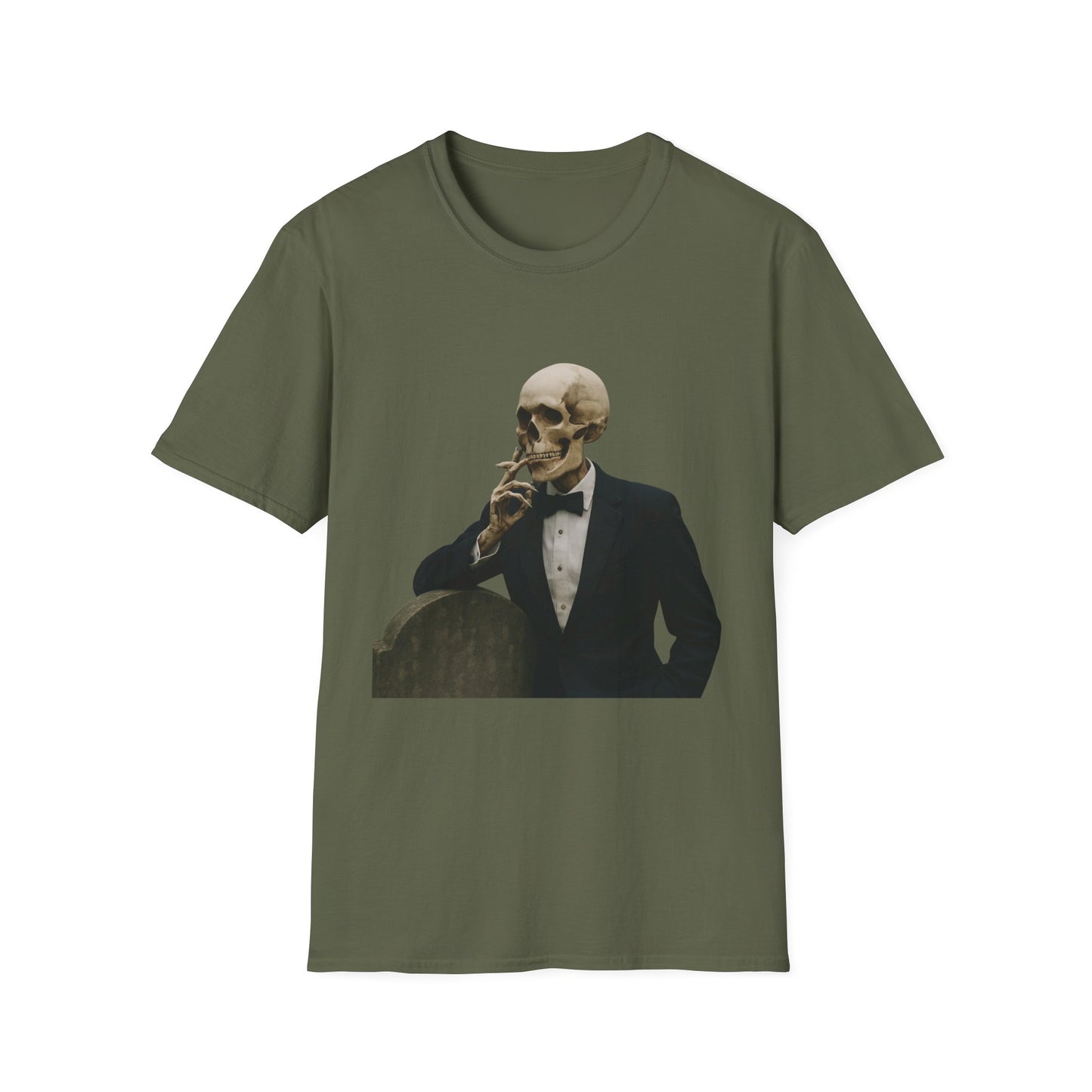 Stylish Skeleton T-Shirt, Unisex Graphic Tee, Vintage Vibe Shirt, Unique Halloween Outfit, Everyday Casual Wear, Gift for Skelly Lovers