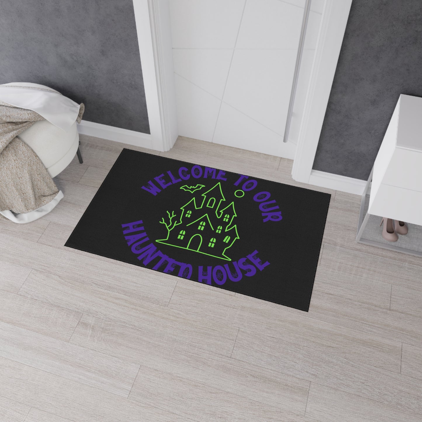 Spooky Halloween Floor Mat, Welcome to Our Haunted House Entryway Rug, Holiday Decor, Seasonal Home Decoration, Halloween Gift Idea, [...]