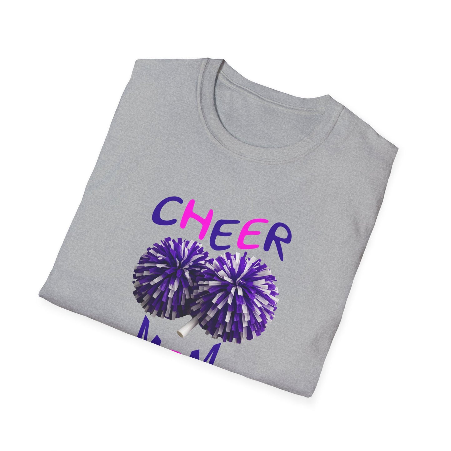 Cheer Mom Unisex Softstyle T-Shirt | Cheerleading Gift, Sportswear, Team Spirit Shirt, Mom Apparel, Fan Merchandise