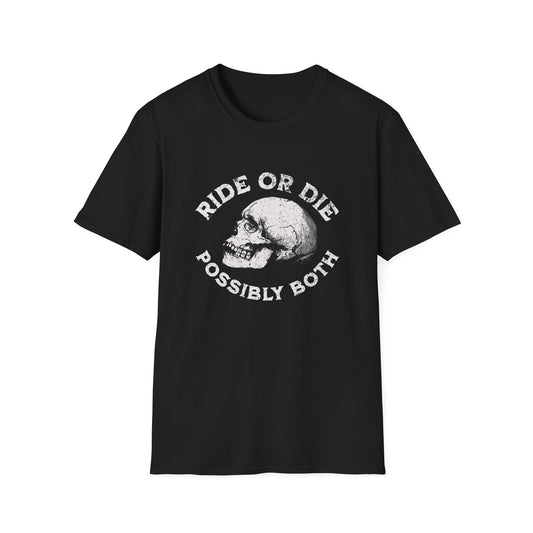 Ride or Die Skull T-Shirt, Unisex Graphic Tee, Edgy Streetwear, Alternative Fashion, Perfect for Bikers & Music Lovers