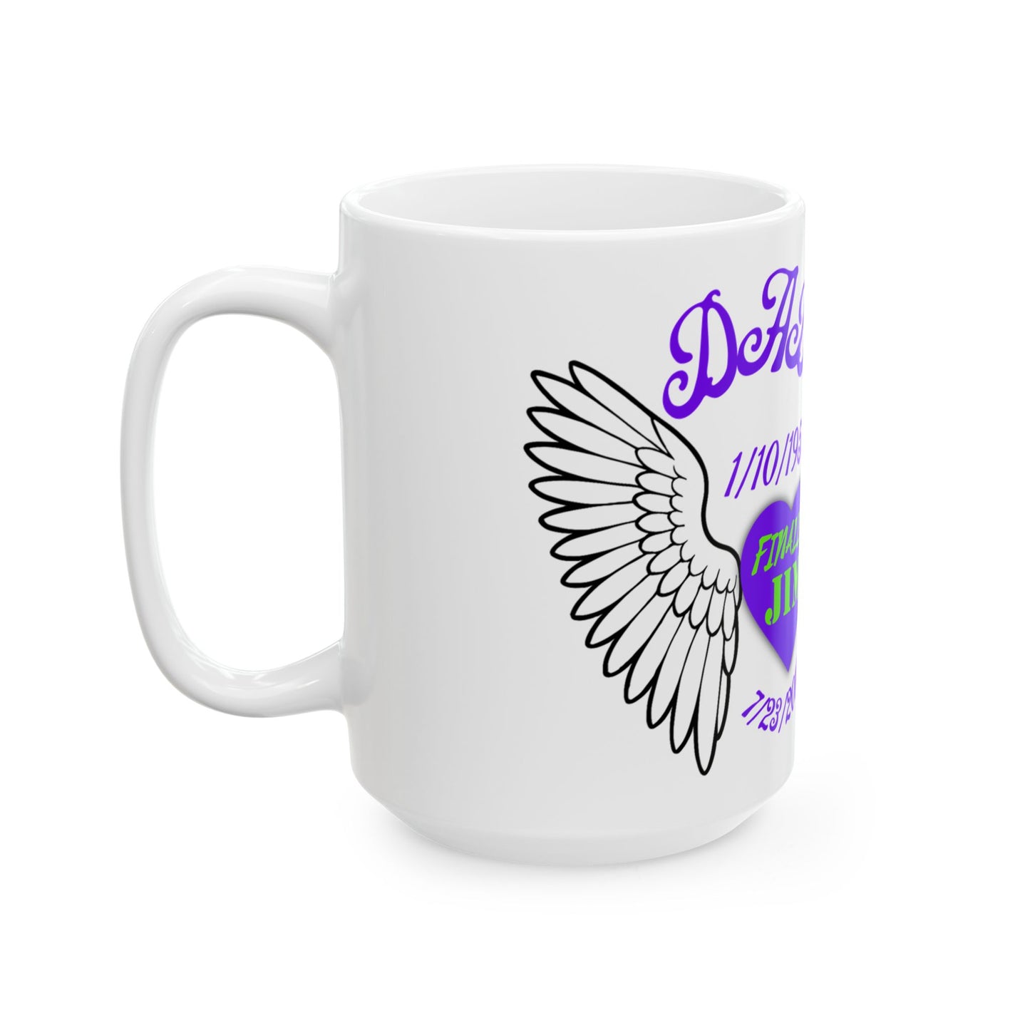 Memorial Tribute Ceramic Mug, In Loving Memory Gift, Personalized Remembrance Mug, Funeral or Memorial Keepsake, Mom Dad Never Forgotten