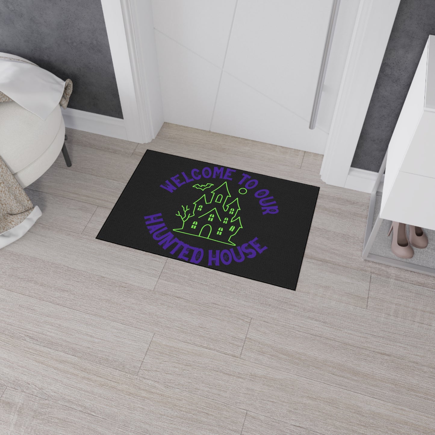 Spooky Halloween Floor Mat, Welcome to Our Haunted House Entryway Rug, Holiday Decor, Seasonal Home Decoration, Halloween Gift Idea, [...]