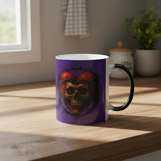 Color Morphing Mug - Unique Heat Changing Cup, Great Gift for Coffee Lovers, Party Favors, Home Decor, Halloween Decor