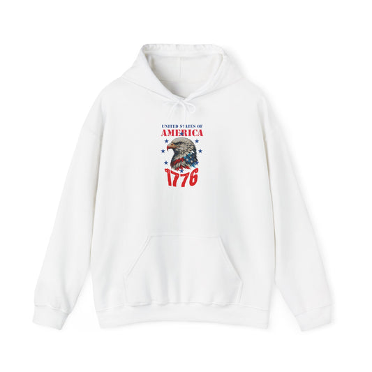 Patriotic Eagle Hoodie - USA 1776 Sweatshirt, Perfect for Independence Day, Thanksgiving, Gift for Veterans, Casual Wear