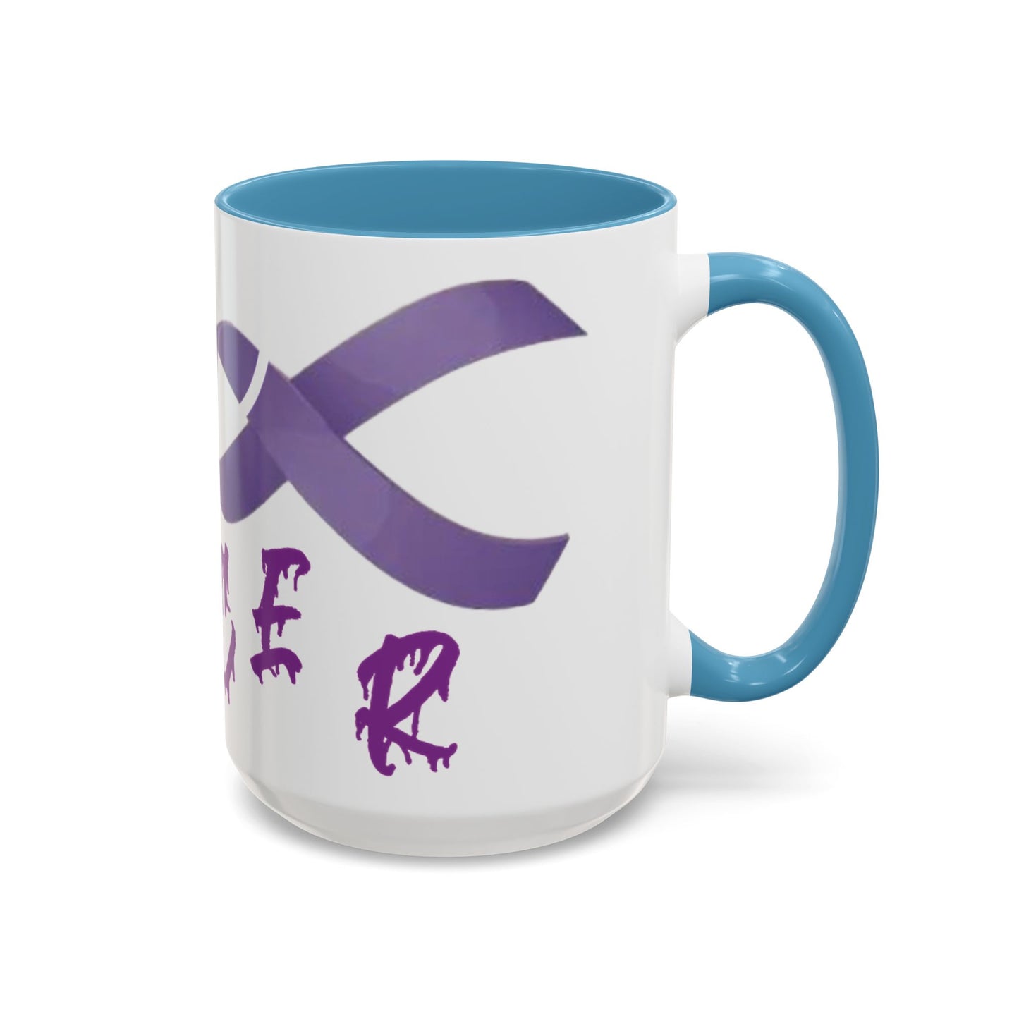 Purple Ribbon Coffee Mug - Cancer Awareness, Inspirational Gift, Sip & Support, Encouragement, Fight Back Tea Cup