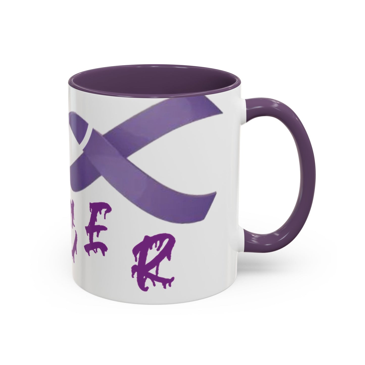 Purple Ribbon Coffee Mug - Cancer Awareness, Inspirational Gift, Sip & Support, Encouragement, Fight Back Tea Cup