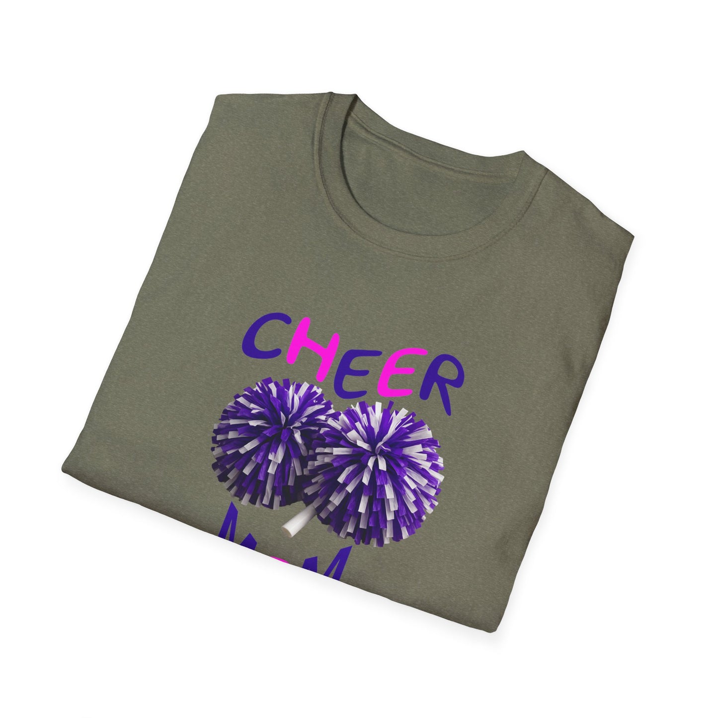 Cheer Mom Unisex Softstyle T-Shirt | Cheerleading Gift, Sportswear, Team Spirit Shirt, Mom Apparel, Fan Merchandise