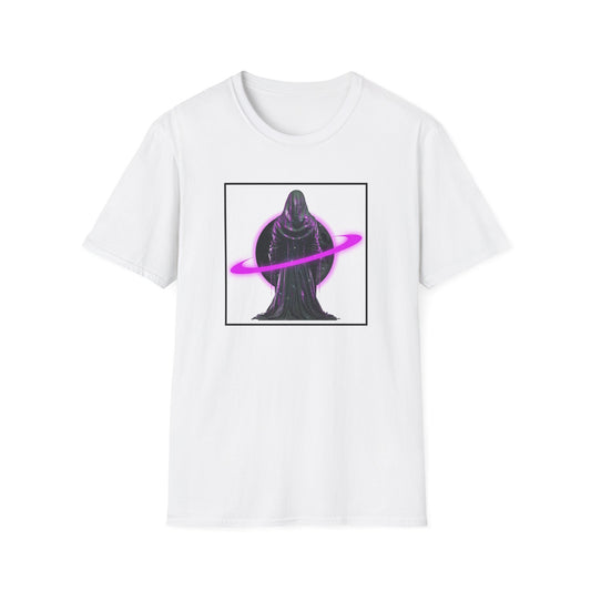 Cosmic Vibe Unisex Softstyle T-Shirt - Celestial Graphic Tee, Space Lover's Gift, Retro Aesthetic Shirt, Festival Wear, Geeky Apparel
