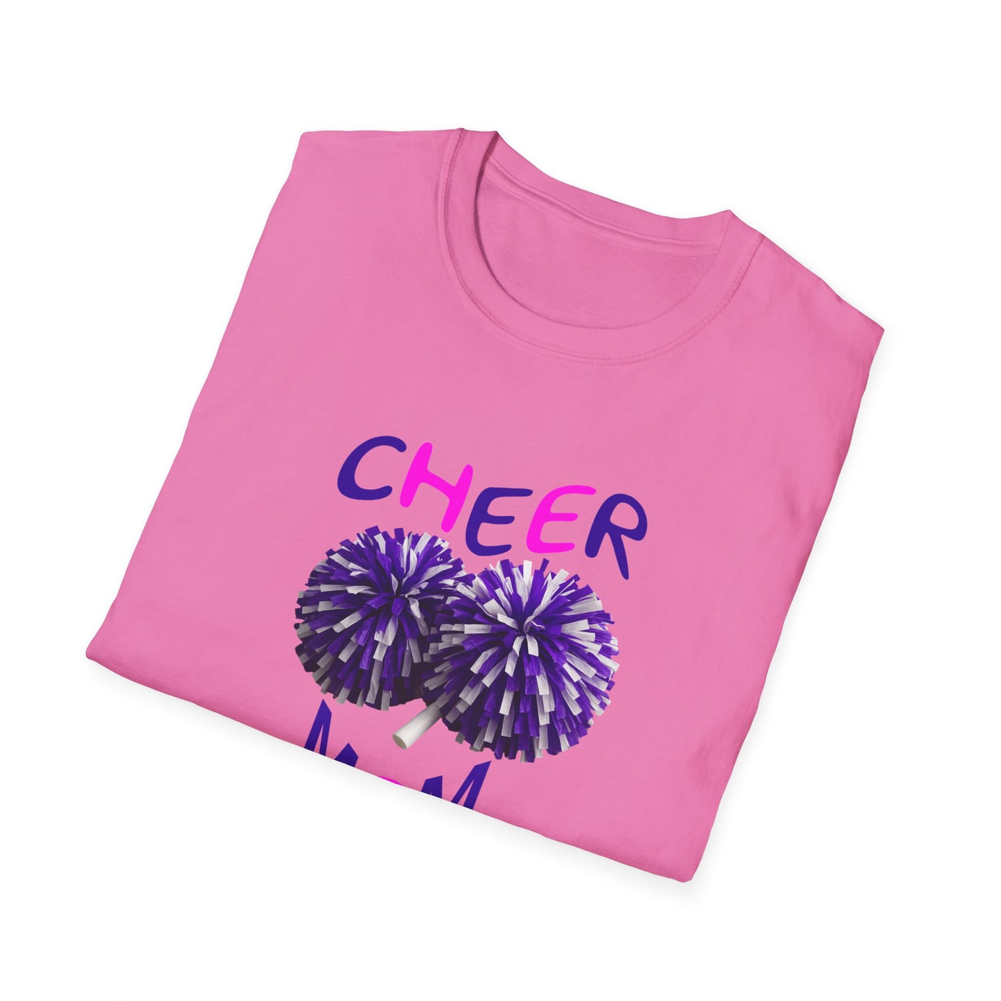 Cheer Mom Unisex Softstyle T-Shirt | Cheerleading Gift, Sportswear, Team Spirit Shirt, Mom Apparel, Fan Merchandise
