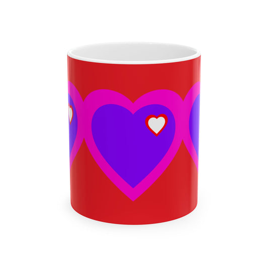 Colorful Heart Pattern Mug - Perfect Gift for Valentine's Day, Anniversaries, Birthdays, Coffee Lovers, Home Decor