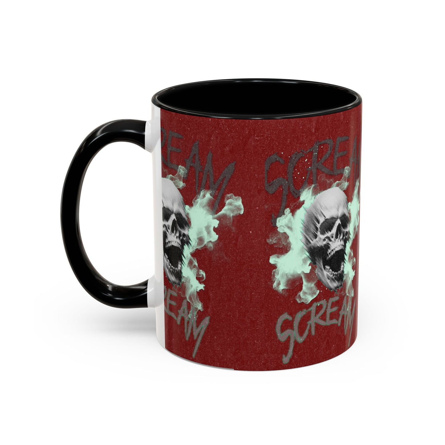 Gothic Skull Accent Coffee Mug - Unique Drinkware for Halloween, Gift for Coffee Lovers, Skull Decor, Perfect for Horror Fans, 11oz & 15oz