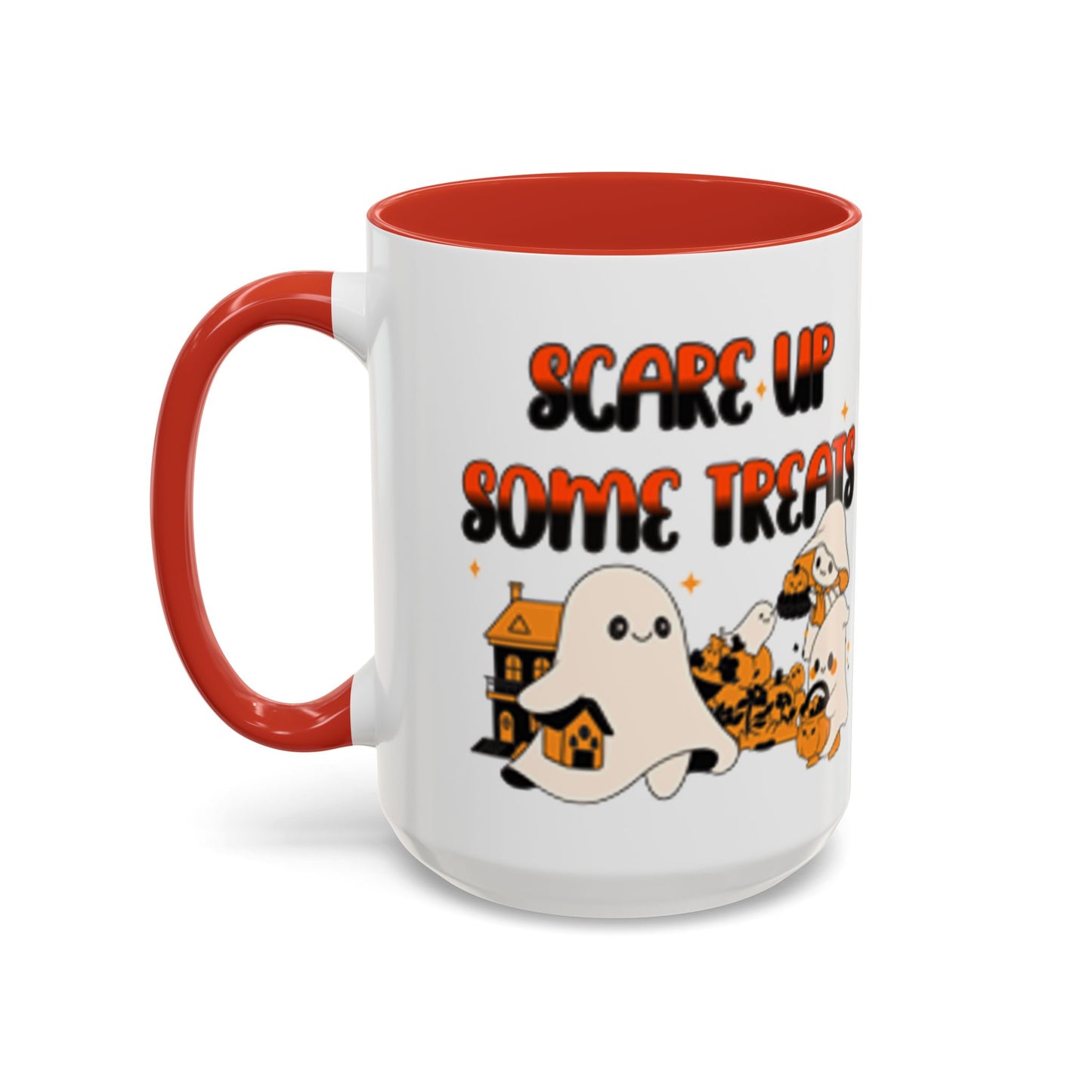 Halloween Ghost Treats Mug, Scare Up Some Treats Coffee Cup, Spooky Gift for Haunted House Lovers, Fall Decor, Fun Halloween Kitchenware