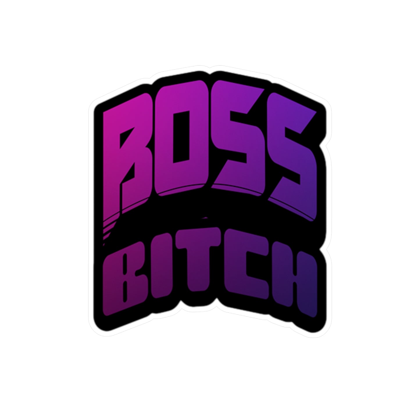 Bold Boss Bitch Kiss-Cut Vinyl Decal, Empowering Sticker for Laptops, Mugs, Notebooks, Car Decoration, Gift for Strong Women