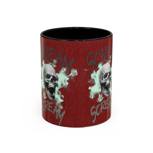Gothic Skull Accent Coffee Mug - Unique Drinkware for Halloween, Gift for Coffee Lovers, Skull Decor, Perfect for Horror Fans, 11oz & 15oz
