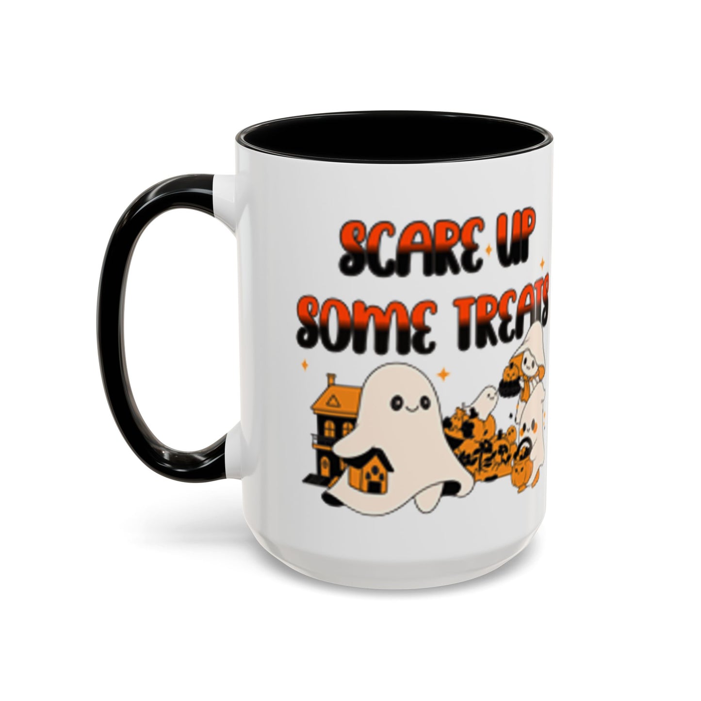 Halloween Ghost Treats Mug, Scare Up Some Treats Coffee Cup, Spooky Gift for Haunted House Lovers, Fall Decor, Fun Halloween Kitchenware