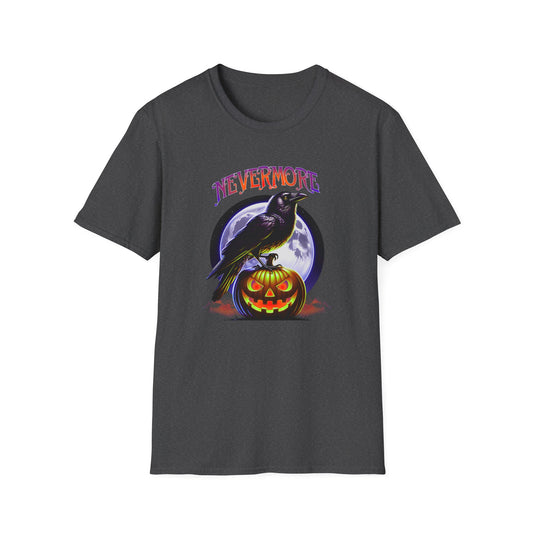 Halloween Nevermore T-Shirt, Spooky Apparel, Unisex Graphic Tee, Gift for Halloween Lovers, Vintage Raven Design