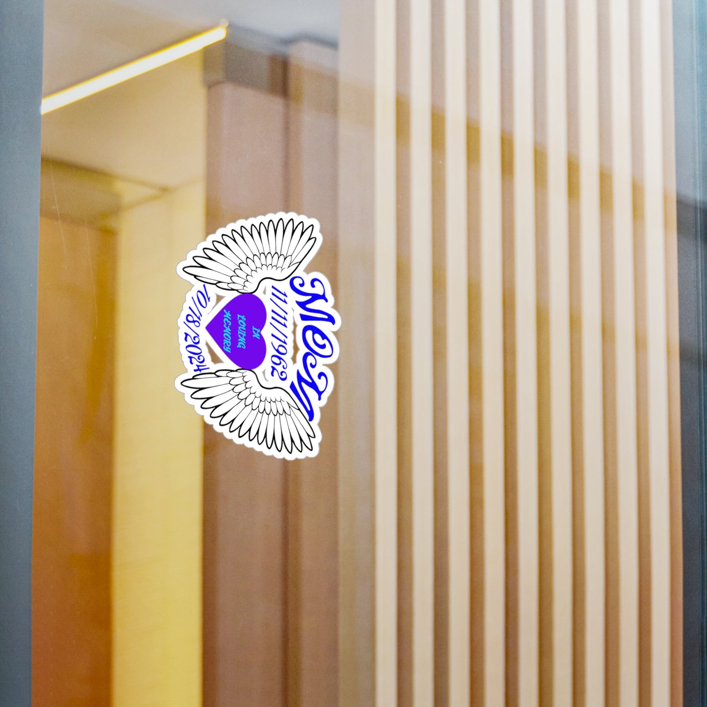 Memorial Kiss-Cut Vinyl Decals, Custom Tribute Stickers, In Loving Memory Decals, Angel Wings Decals, Remembrance Gifts