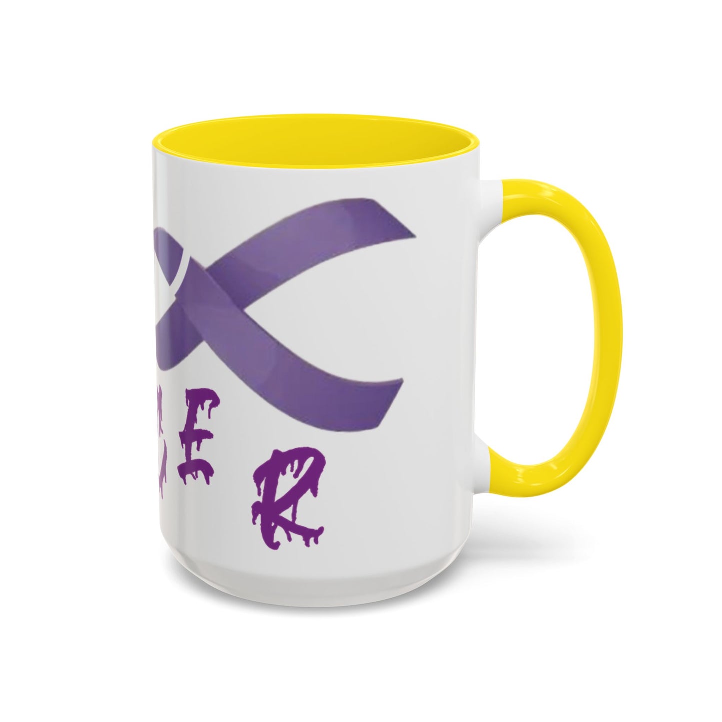 Purple Ribbon Coffee Mug - Cancer Awareness, Inspirational Gift, Sip & Support, Encouragement, Fight Back Tea Cup