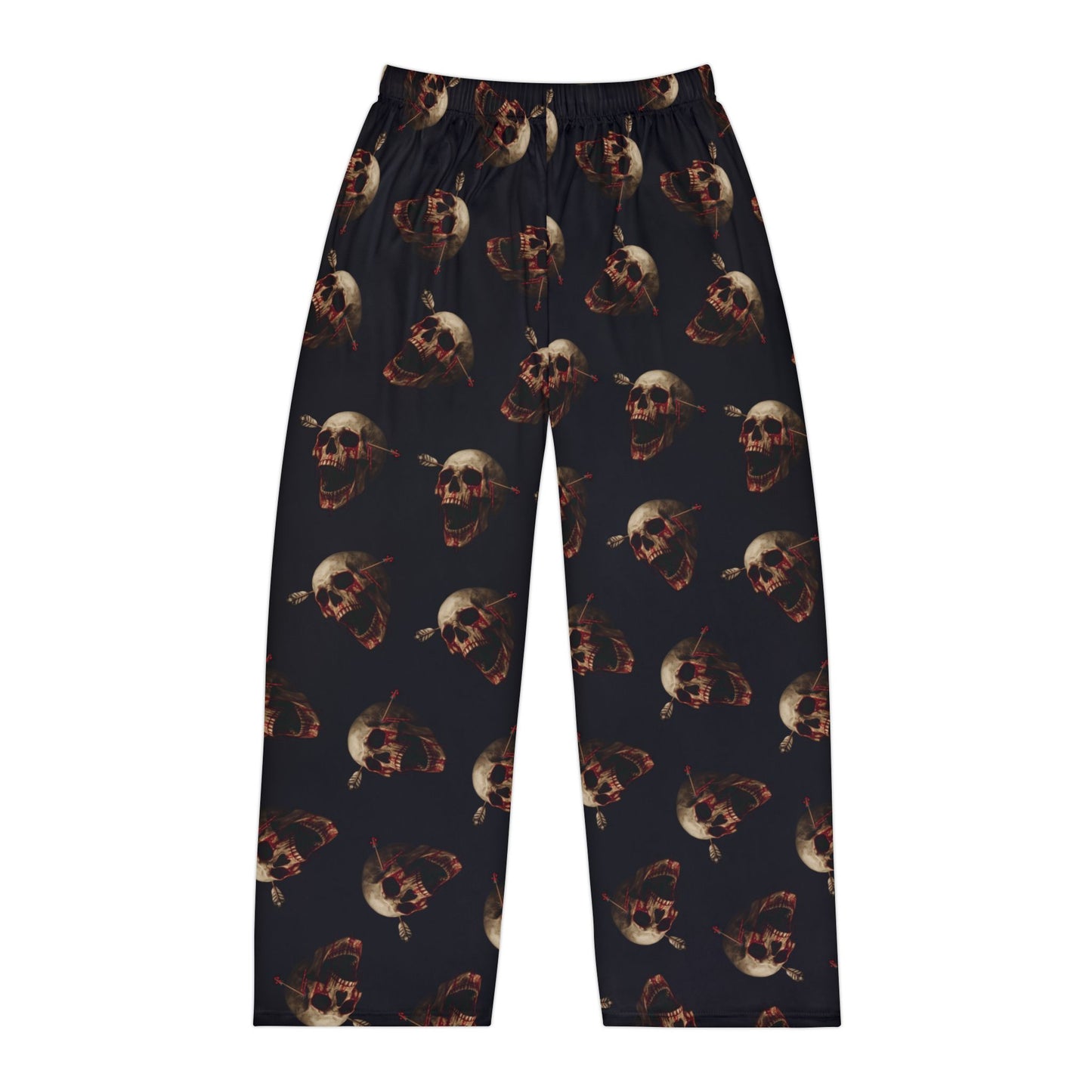 Skull Print Men's Pajama Pants, Cozy Sleepwear for Halloween, Gothic Lounge Wear, Gift for Him, Comfy Fashion Pants