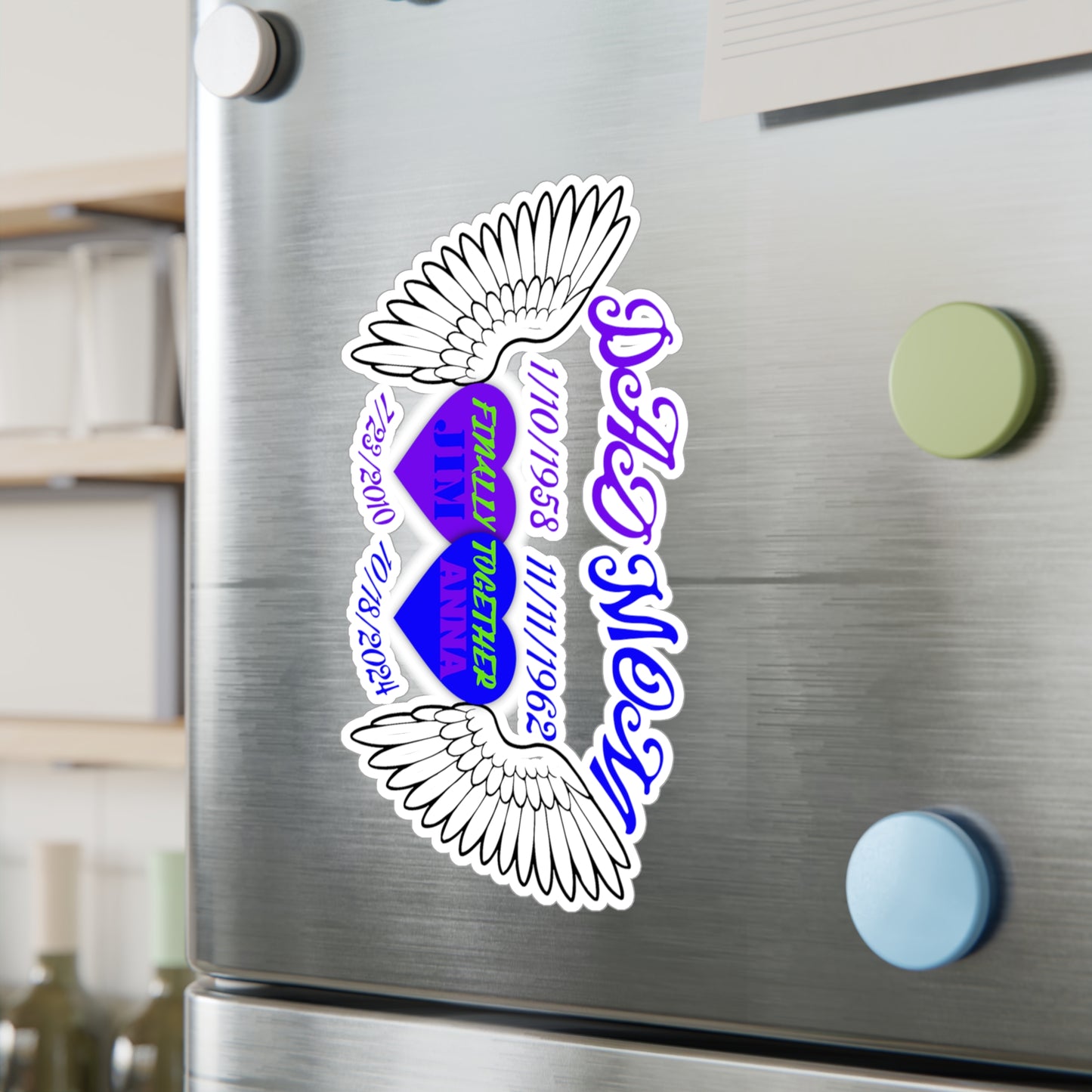 Personalized Memorial Kiss-Cut Vinyl Decals for Family Tribute, Custom Name Stickers, Remembrance Stickers, Funeral Decor, Memory Wall Art