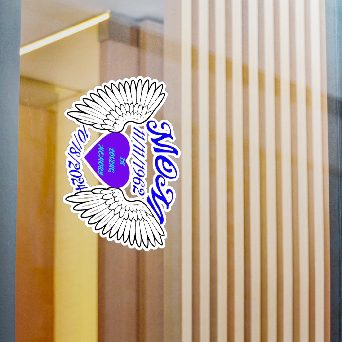 Memorial Kiss-Cut Vinyl Decals, Custom Tribute Stickers, In Loving Memory Decals, Angel Wings Decals, Remembrance Gifts