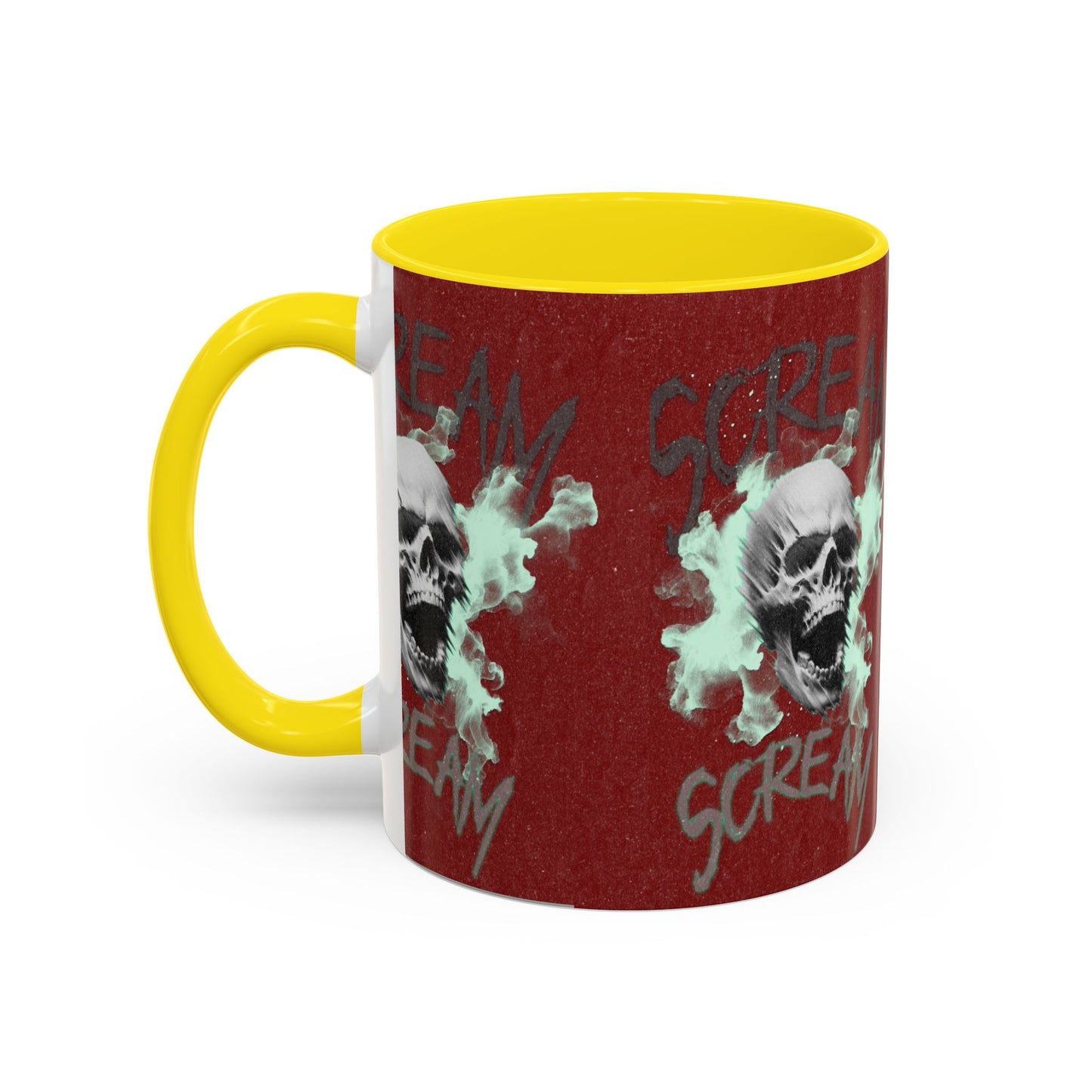 Gothic Skull Accent Coffee Mug - Unique Drinkware for Halloween, Gift for Coffee Lovers, Skull Decor, Perfect for Horror Fans, 11oz & 15oz
