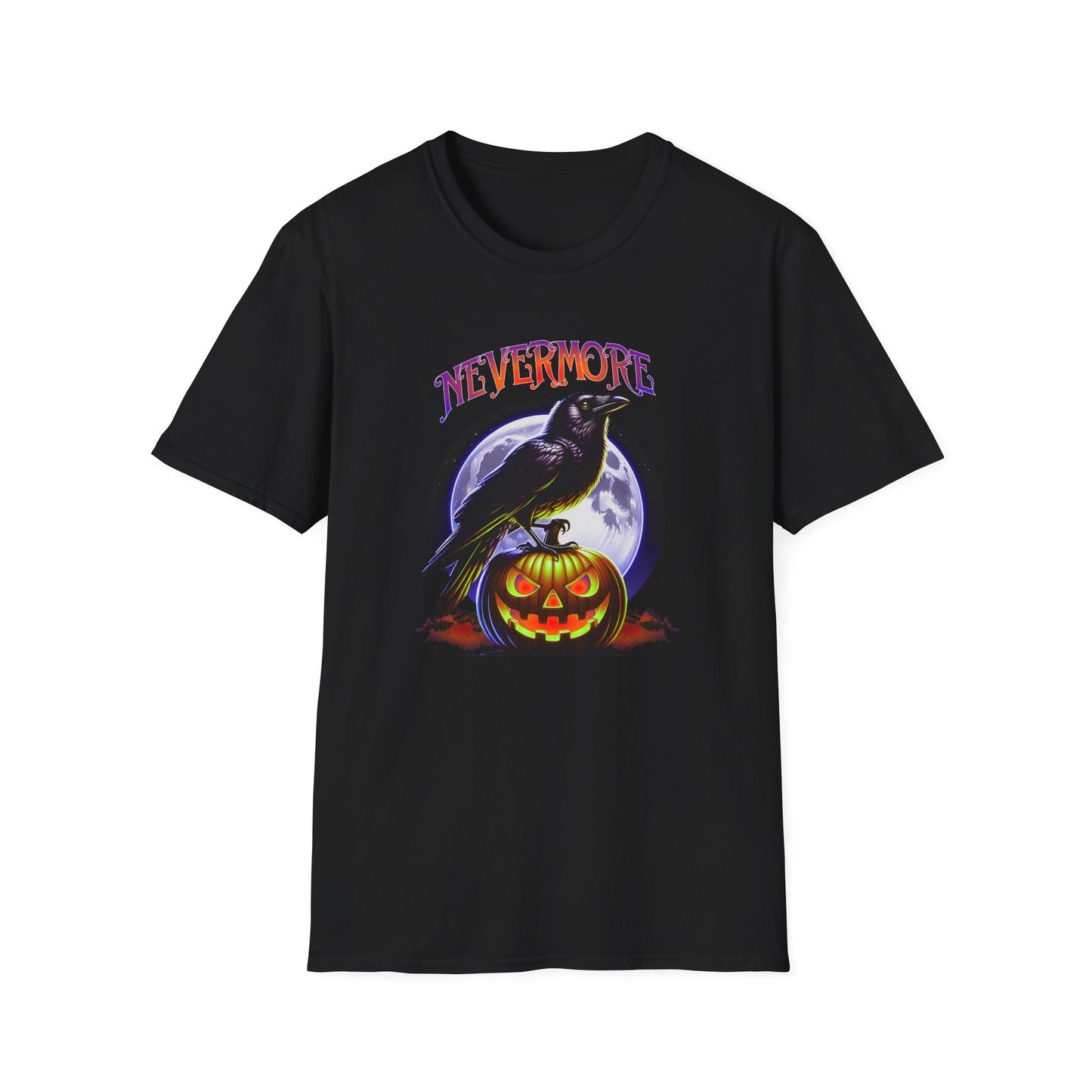 Halloween Nevermore T-Shirt, Spooky Apparel, Unisex Graphic Tee, Gift for Halloween Lovers, Vintage Raven Design