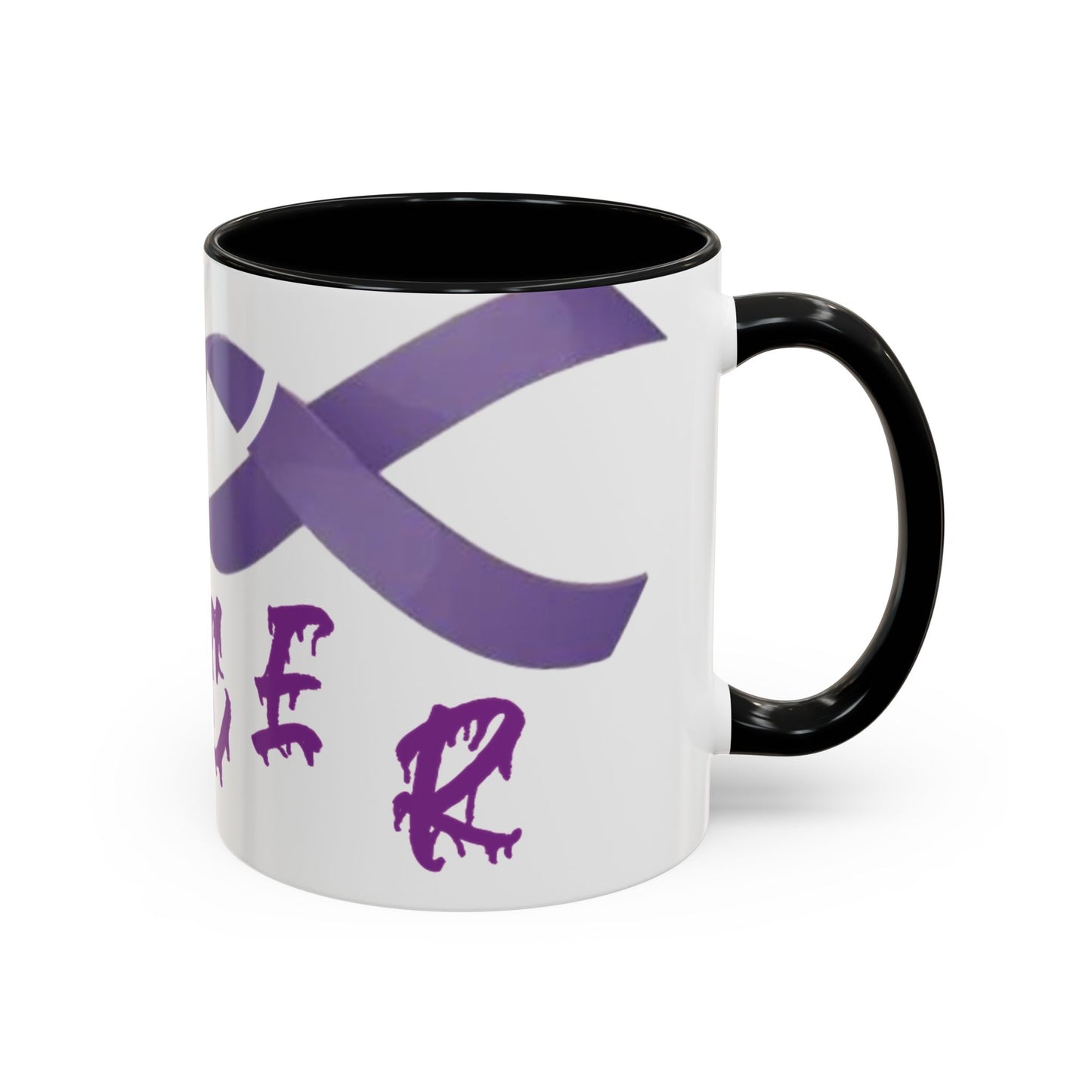 Purple Ribbon Coffee Mug - Cancer Awareness, Inspirational Gift, Sip & Support, Encouragement, Fight Back Tea Cup