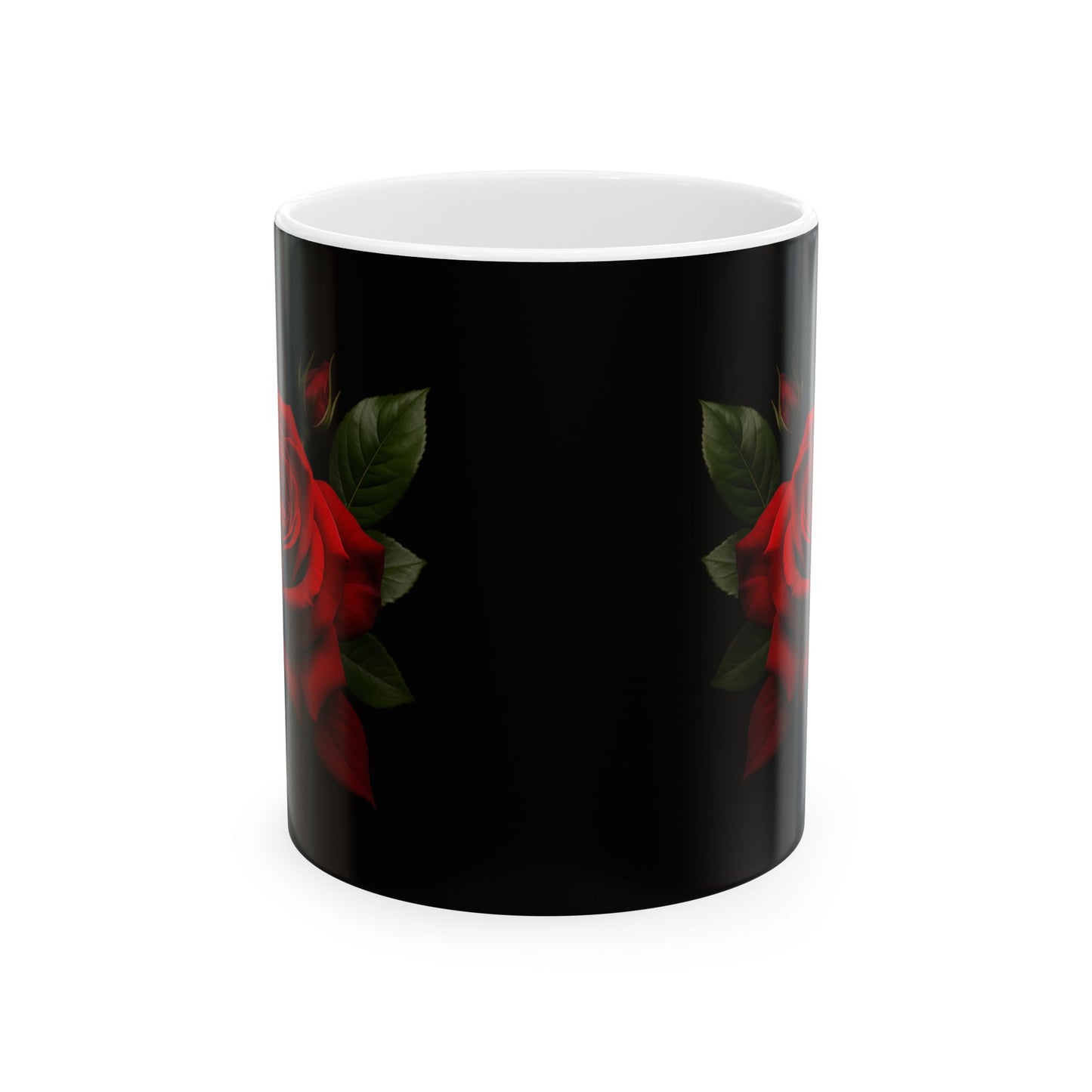 Elegant Floral Mug, Black and Red Rose Design, Perfect for Tea or Coffee Lovers, Gift for Her, Home Decor, Kitchen Accessory