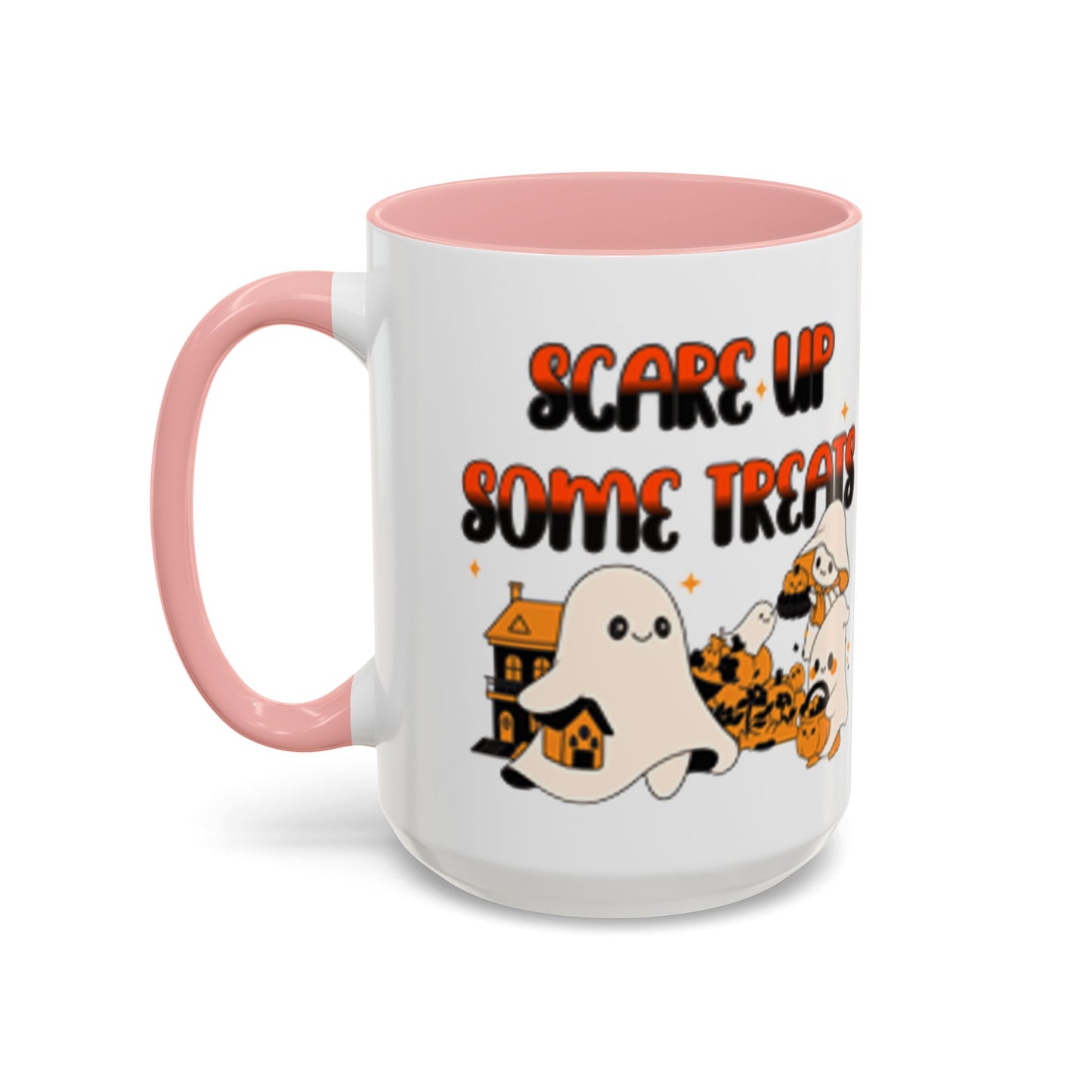 Halloween Ghost Treats Mug, Scare Up Some Treats Coffee Cup, Spooky Gift for Haunted House Lovers, Fall Decor, Fun Halloween Kitchenware