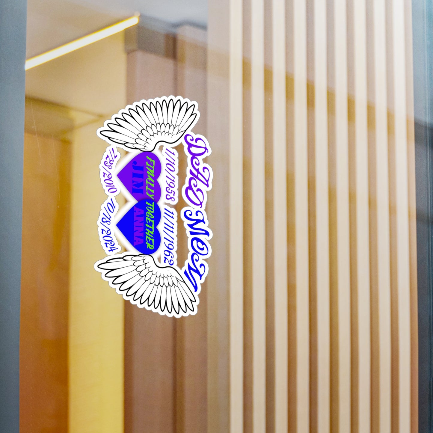 Personalized Memorial Kiss-Cut Vinyl Decals for Family Tribute, Custom Name Stickers, Remembrance Stickers, Funeral Decor, Memory Wall Art