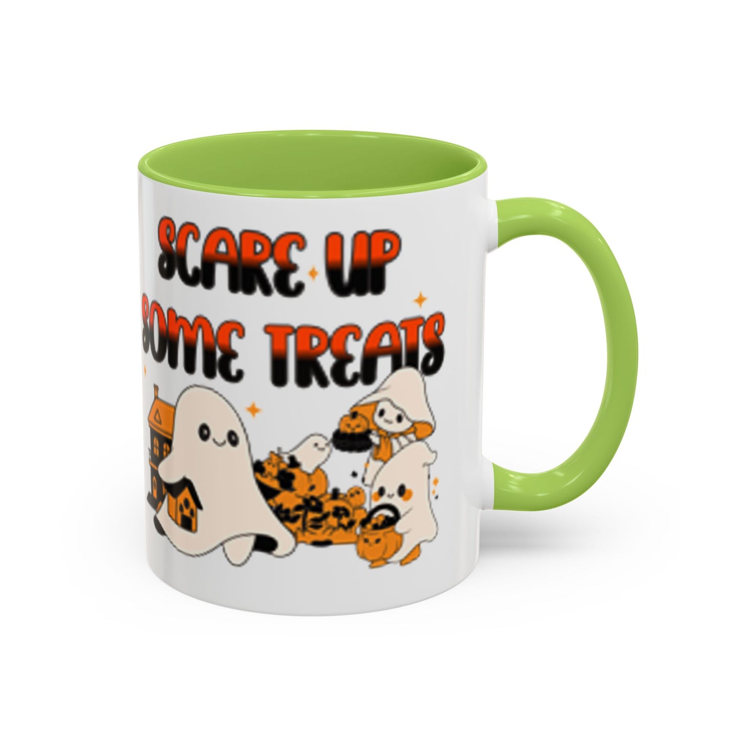 Halloween Ghost Treats Mug, Scare Up Some Treats Coffee Cup, Spooky Gift for Haunted House Lovers, Fall Decor, Fun Halloween Kitchenware