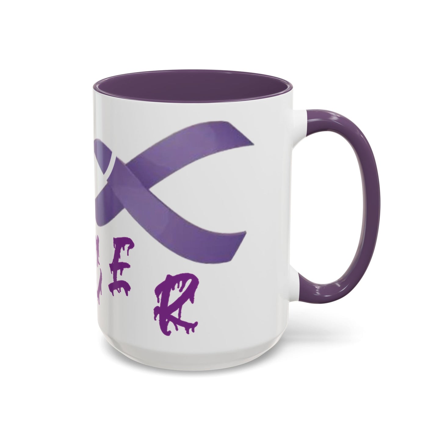 Purple Ribbon Coffee Mug - Cancer Awareness, Inspirational Gift, Sip & Support, Encouragement, Fight Back Tea Cup