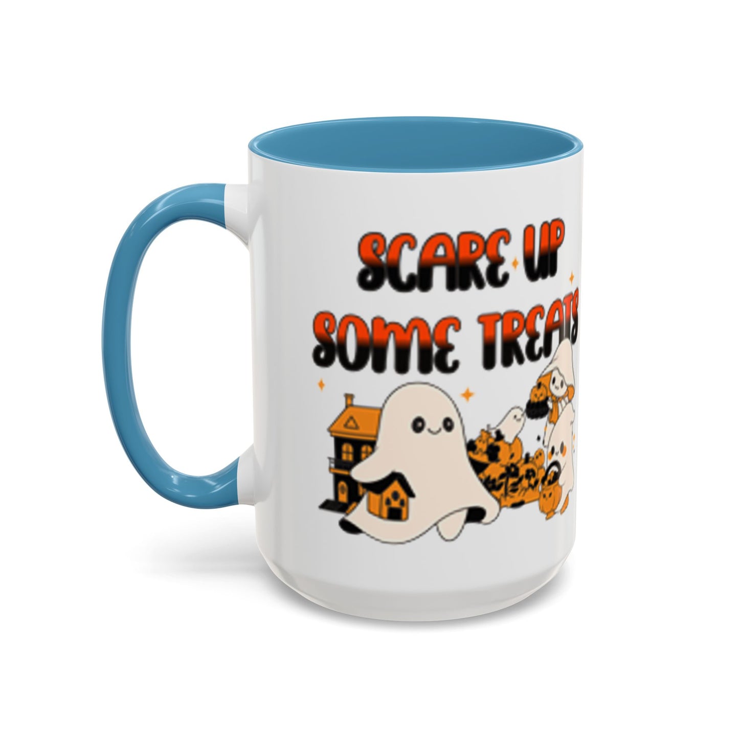 Halloween Ghost Treats Mug, Scare Up Some Treats Coffee Cup, Spooky Gift for Haunted House Lovers, Fall Decor, Fun Halloween Kitchenware