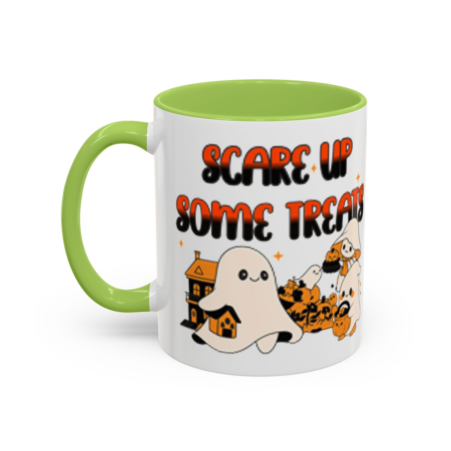 Halloween Ghost Treats Mug, Scare Up Some Treats Coffee Cup, Spooky Gift for Haunted House Lovers, Fall Decor, Fun Halloween Kitchenware