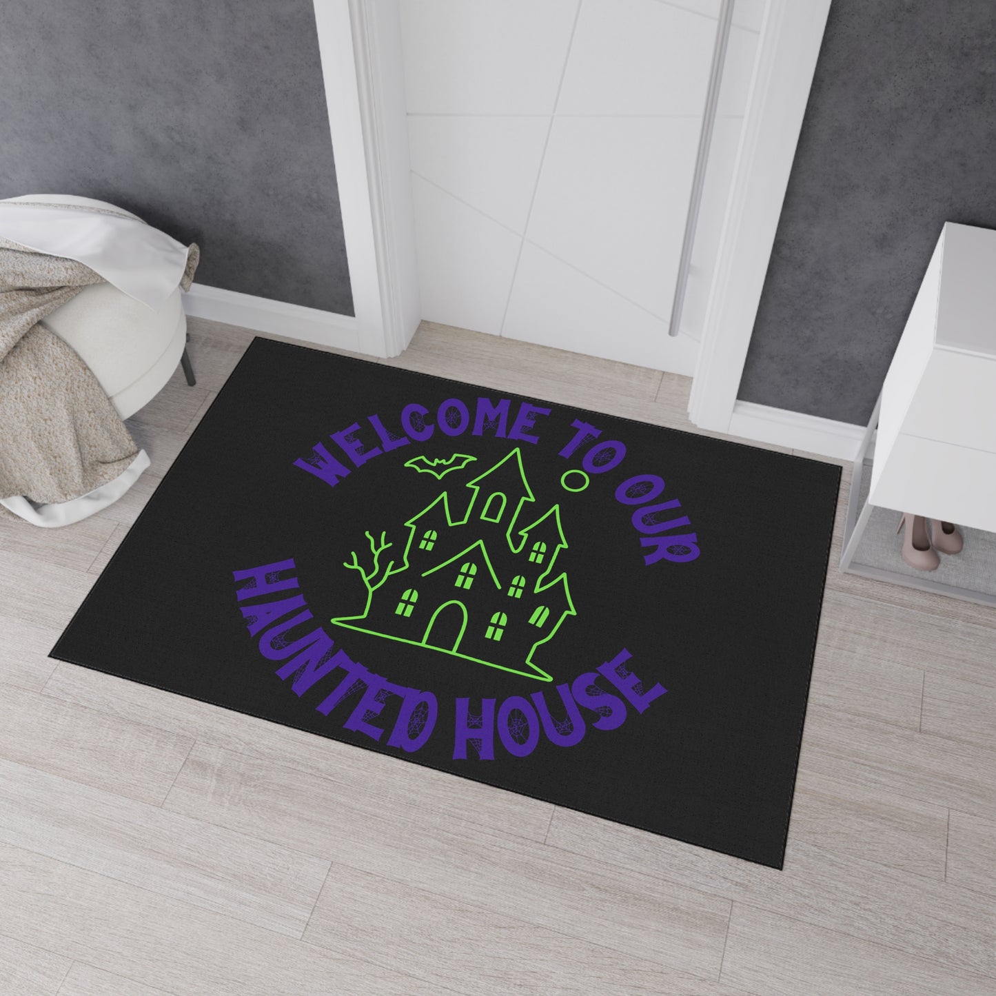 Spooky Halloween Floor Mat, Welcome to Our Haunted House Entryway Rug, Holiday Decor, Seasonal Home Decoration, Halloween Gift Idea, [...]