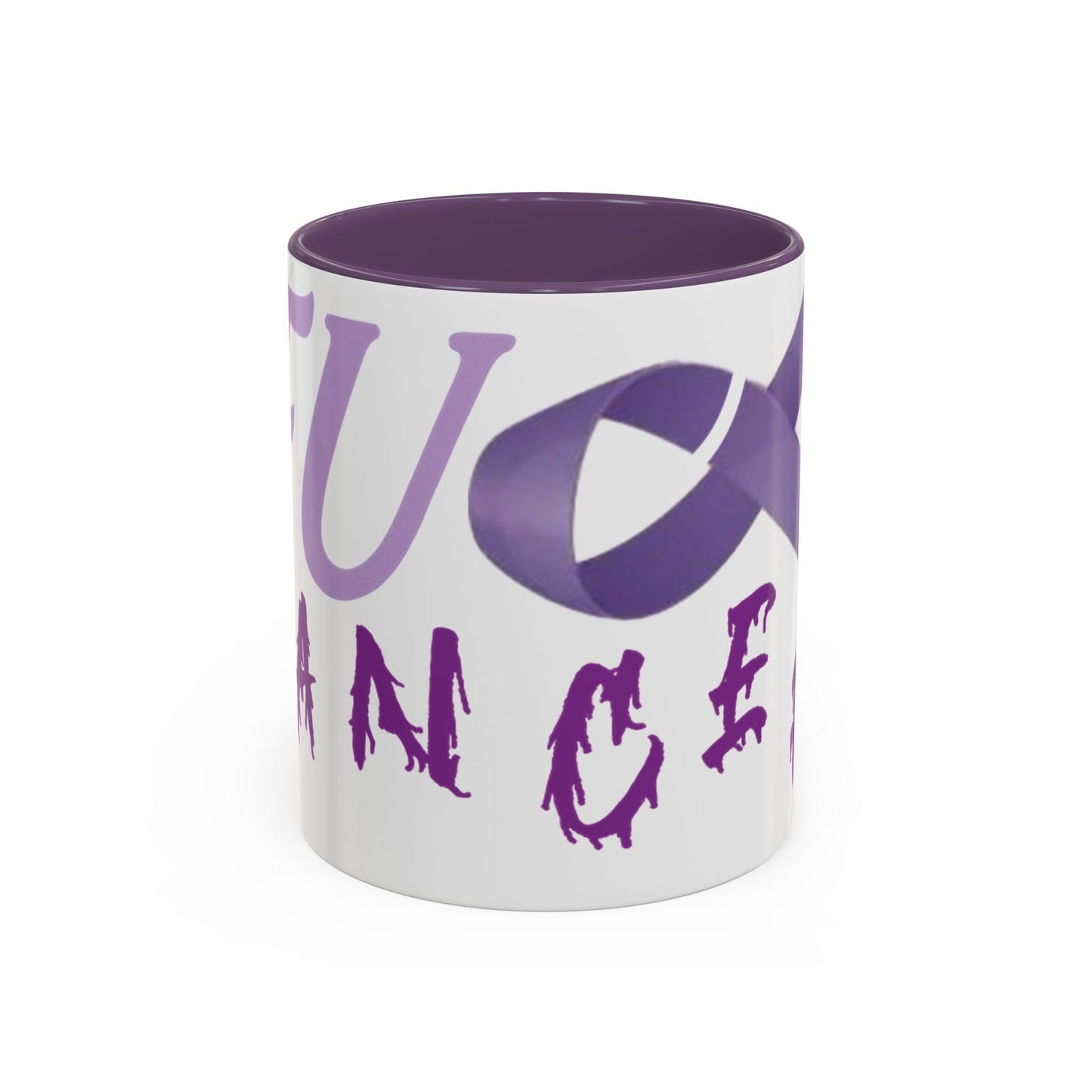 Purple Ribbon Coffee Mug - Cancer Awareness, Inspirational Gift, Sip & Support, Encouragement, Fight Back Tea Cup