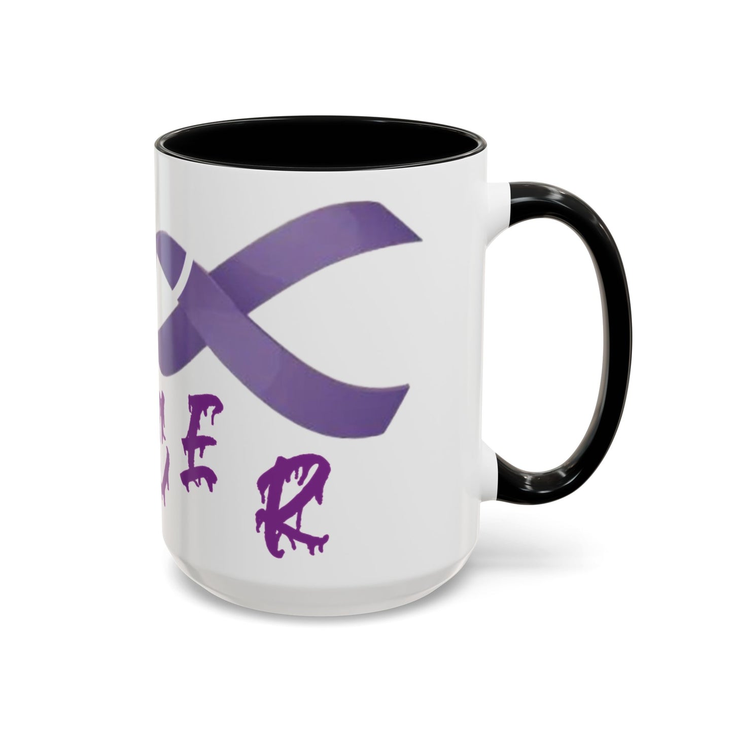 Purple Ribbon Coffee Mug - Cancer Awareness, Inspirational Gift, Sip & Support, Encouragement, Fight Back Tea Cup
