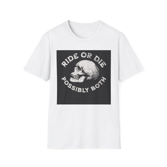 Ride or Die Skull T-Shirt | Edgy Graphic Tee, Unisex Casual Wear, Perfect Gift for Bikers, Halloween Top, Streetwear Style