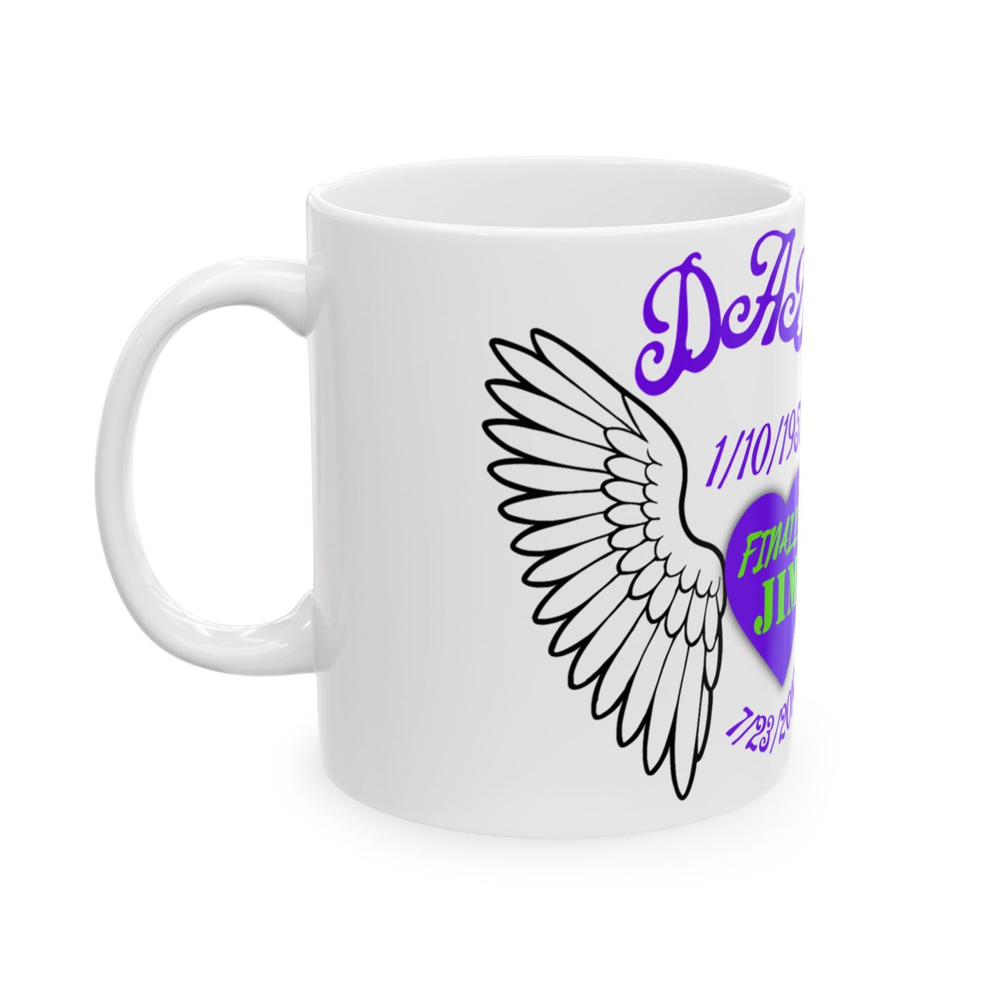 Memorial Tribute Ceramic Mug, In Loving Memory Gift, Personalized Remembrance Mug, Funeral or Memorial Keepsake, Mom Dad Never Forgotten