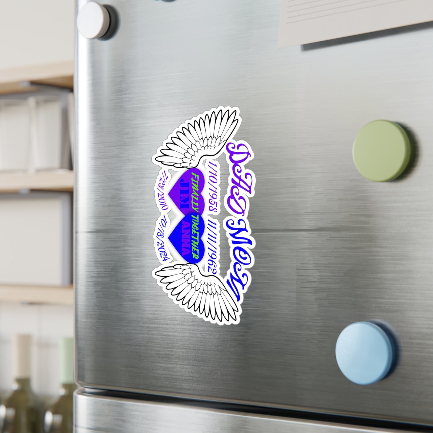 Personalized Memorial Kiss-Cut Vinyl Decals for Family Tribute, Custom Name Stickers, Remembrance Stickers, Funeral Decor, Memory Wall Art