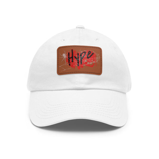 Hype Dad Hat with Leather Patch, Trendy Cap, Casual Wear, Gift for Him, Street Style Accessory, Summer Fashion