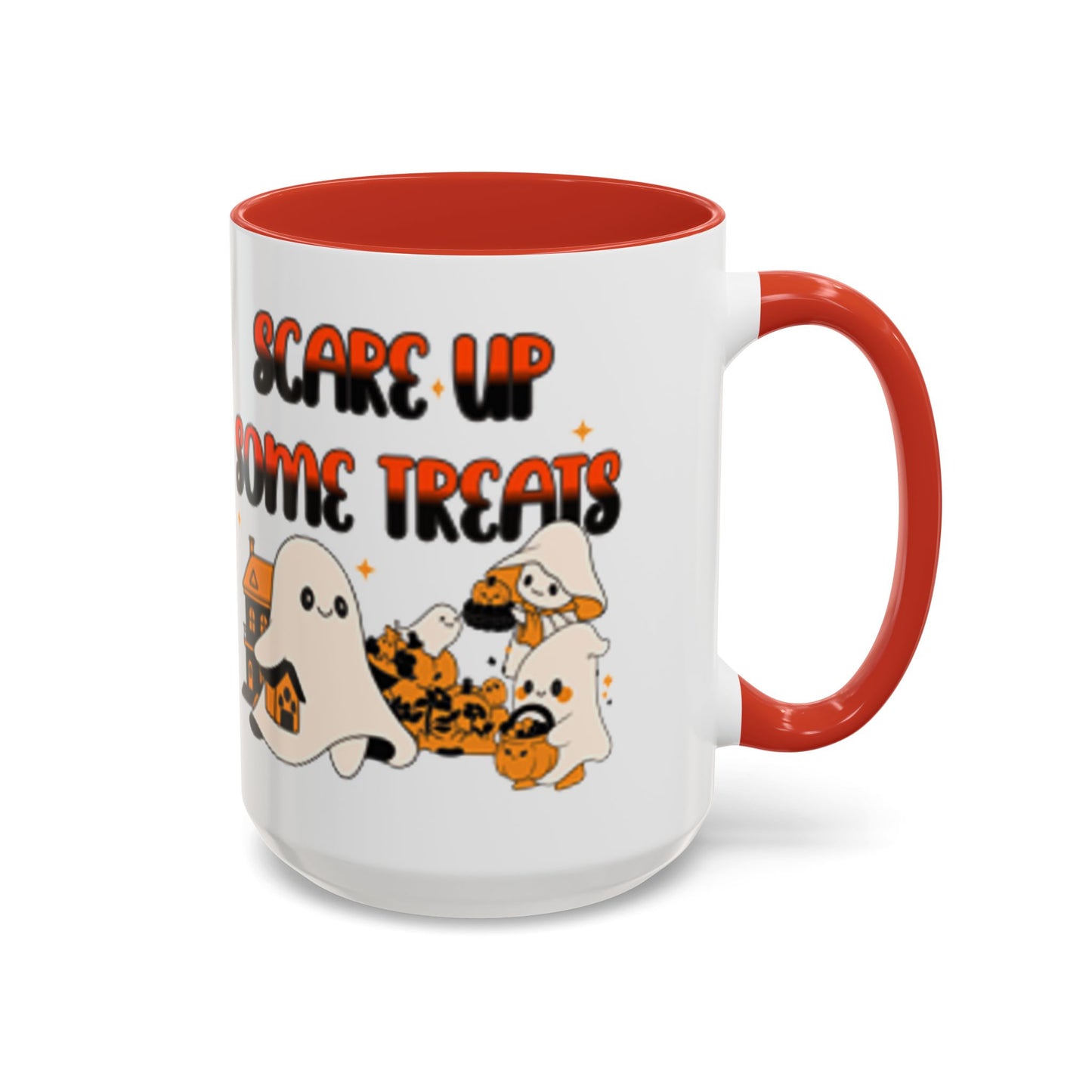 Halloween Ghost Treats Mug, Scare Up Some Treats Coffee Cup, Spooky Gift for Haunted House Lovers, Fall Decor, Fun Halloween Kitchenware